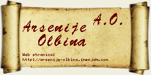 Arsenije Olbina vizit kartica